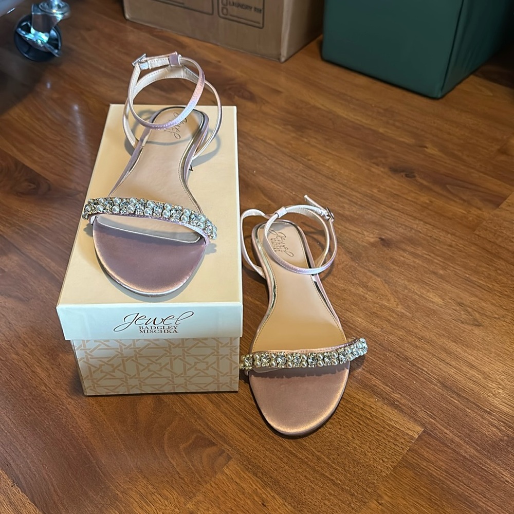 Pink satin sandals